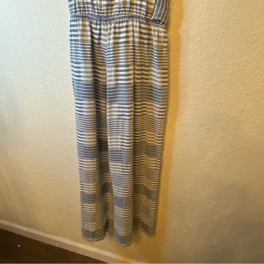 Lovestitch Wide Leg Striped Boho Romper Jumpsuit w/Front Tie Pockets 100% Cotton - Picture 10 of 15